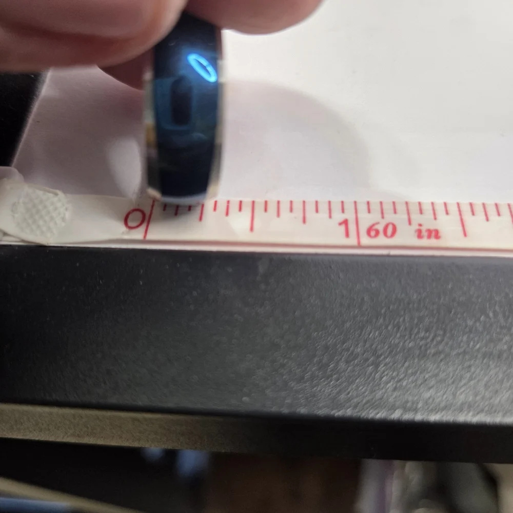 mens cobalt blue silver tungston wedding band seek smooth anniversary size 9